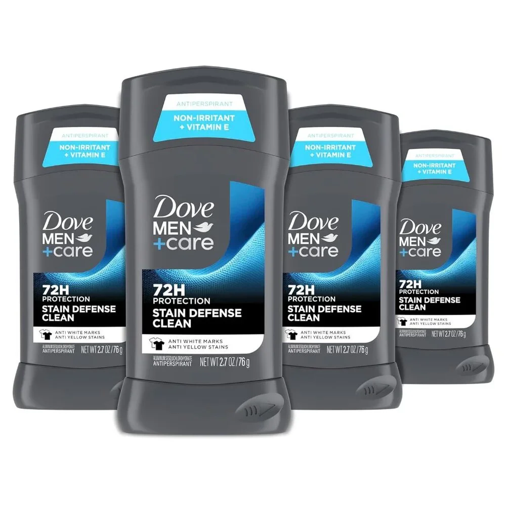 72H Odor & Stain Control Dove Men+Care Deodorant Stick - 4 Pack, Invisible Style
